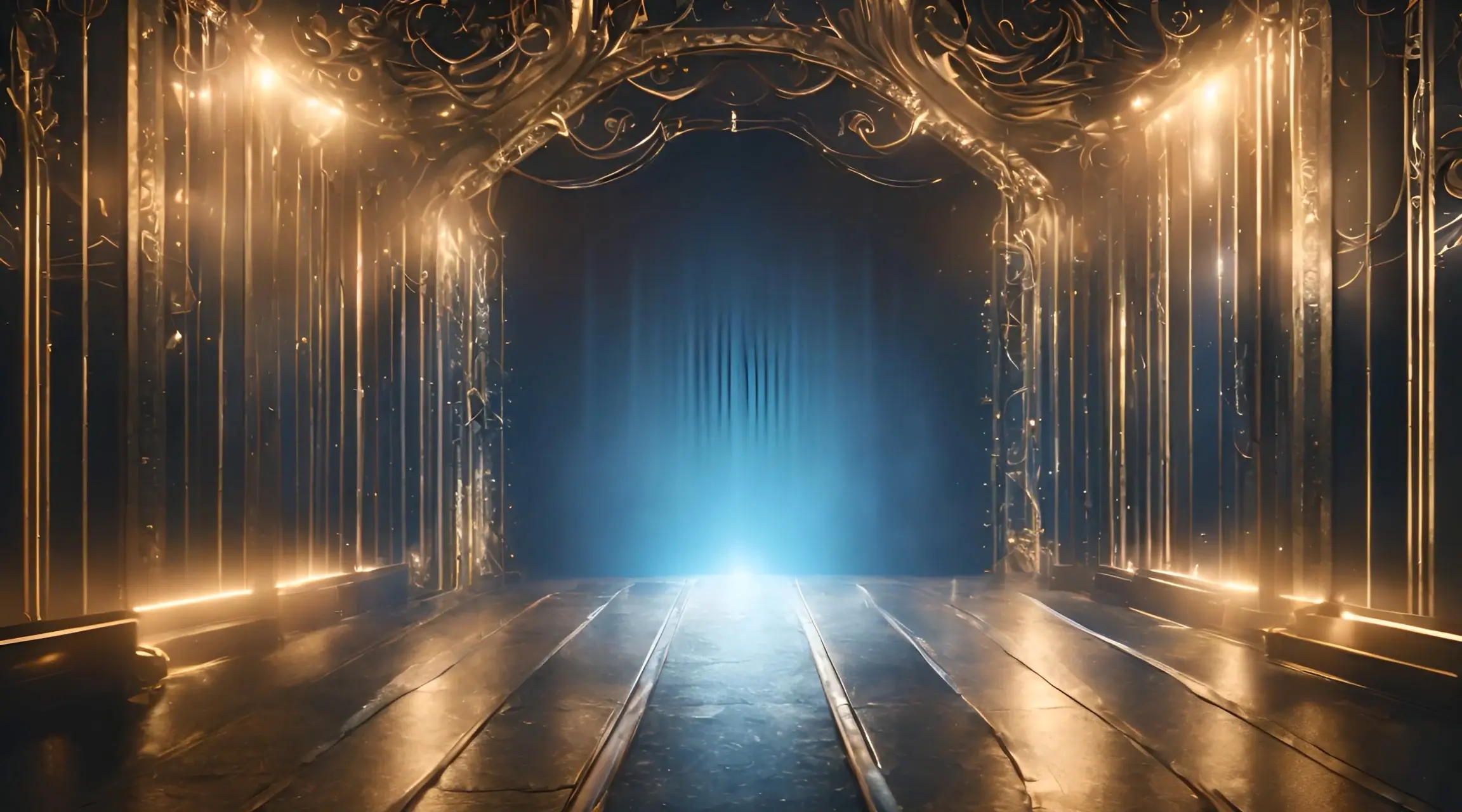 Grandiose Magical Hallway Fantasy Realm Entrance Stock Video